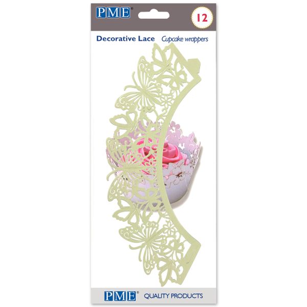 Butterfly Ivory Cupcake Wrappers Pack of 12