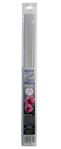Floral Wires - White 18 Gauge