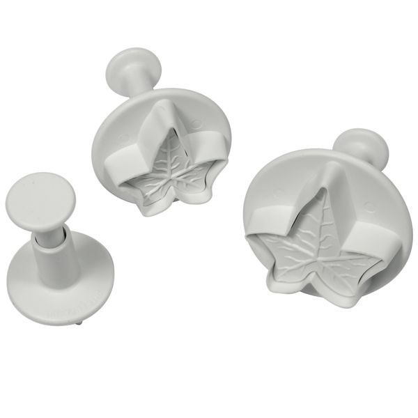 S/M/L Veined Ivy Leaf Plunger Cutters set of 3