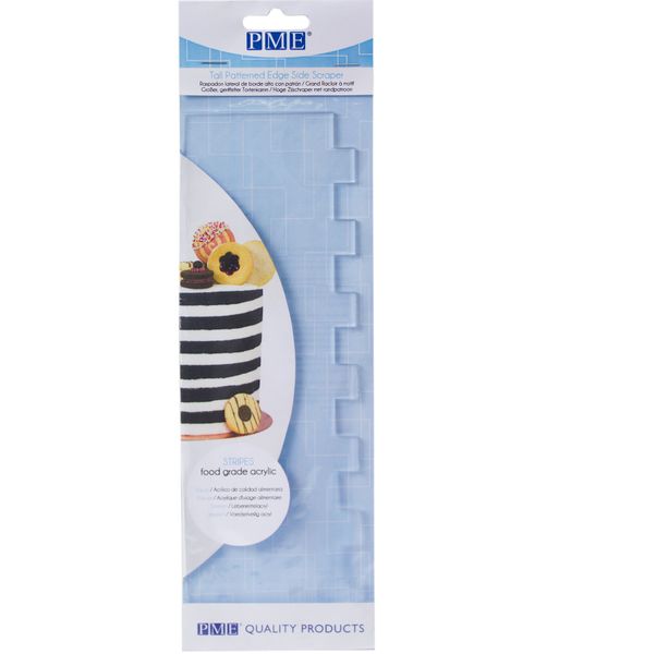 PME Tall Patterned Edge Side Scraper - Stripes