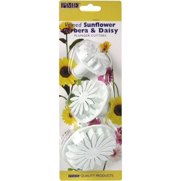 S/M/L Veined Sunflower Daisy Gerbera Cutters set of 3