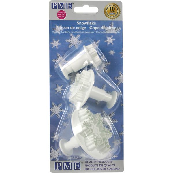 S/M/L Snowflake Plunger Cutters set of 3