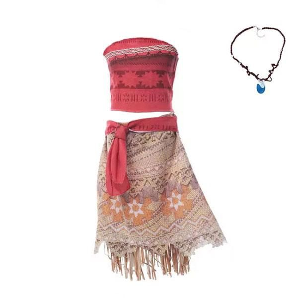 Moana Dress Up Costume with Necklace