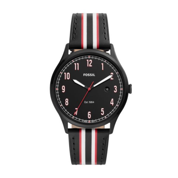 Fossil Forrester Black Leather Watch - FS5591