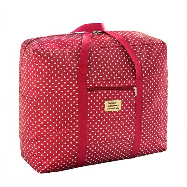 Foldable Travel Duffel - Hand Carry Bag - Red Speckles