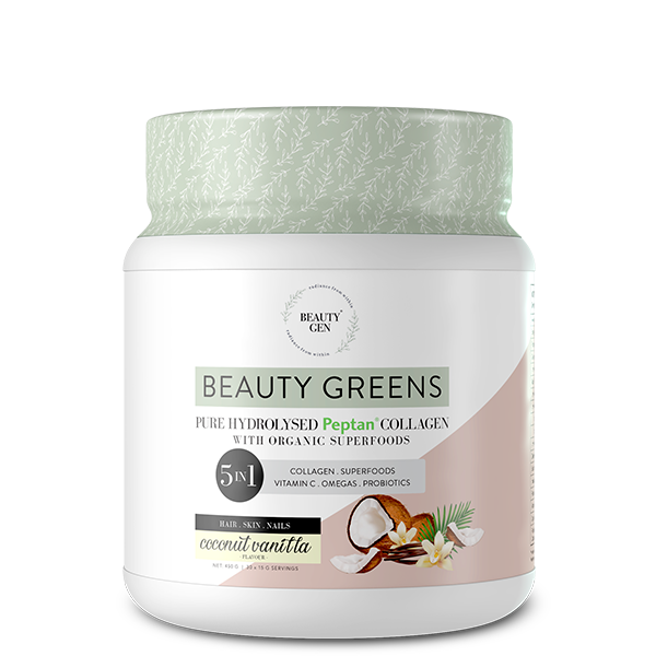 Beauty Greens Hydrolised Peptan Collagen 5 in 1 - Coconut Vanilla