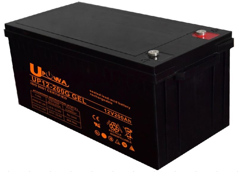 Mr Universal Lighting-12V 200Ah Gel Battery Upowa Black