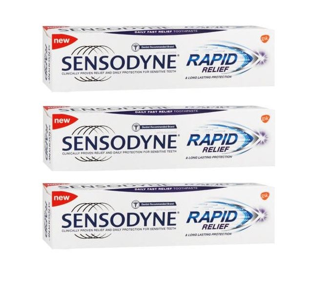 Sensodyne - Rapid Relief Toothpaste - Original (3 x 75ml)