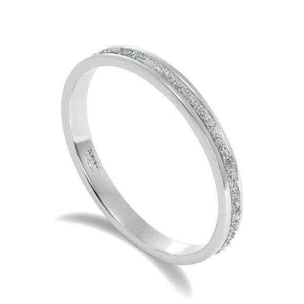 Frosted Sterling Silver Full Eternity Ring