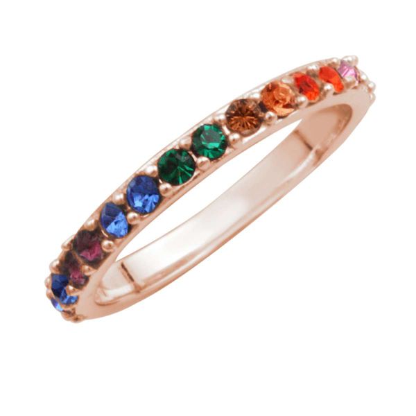 Rose Gold Plated Silver CZ Eternity Ring