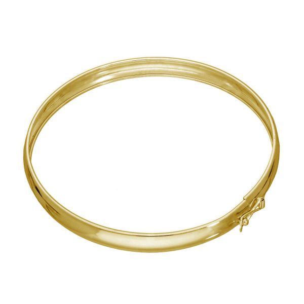 Gold Plated Silver 65mm Adult Hinged Bangle