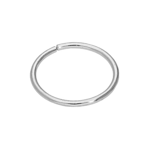 9ct White Gold 22Ga Plain 6mm Nose Ring