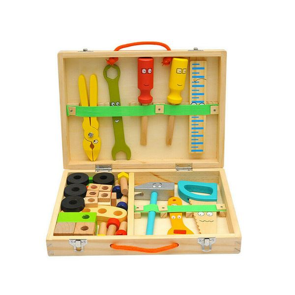 Wooden Kids Baby Toy Simulation Repair Tool Box