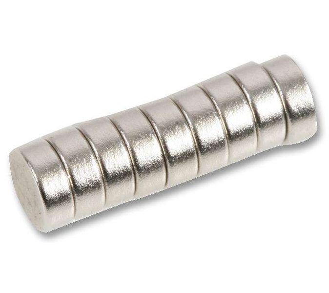 N38 Neodymium Disc Magnets - 8mm x 3mm - Pack of 10