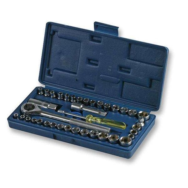 Duratool: Socket Set - Reversible Ratchet - 4mm - 13 mm - 40 Piece - D00200
