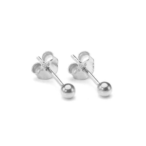 Sterling Silver 3mm Ball Stud Earrings