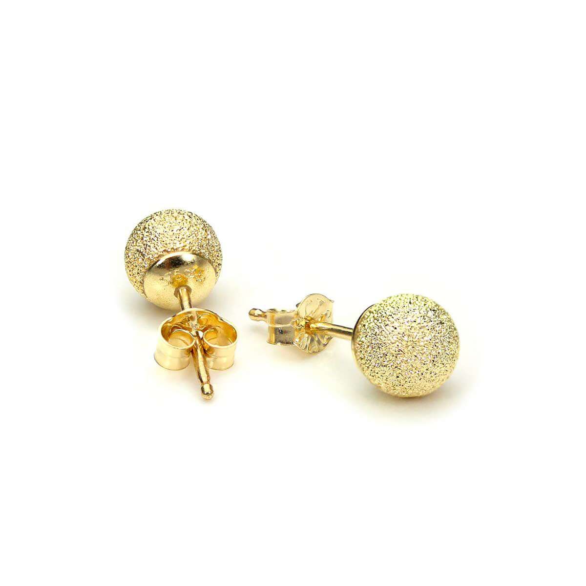 9ct Yellow Gold 5mm Frosted Ball Stud Earrings Shop Today. Get it