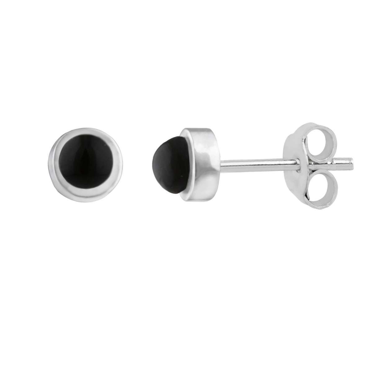 Sterling Silver Faux Onyx Ball Stud Earrings Buy Online in South