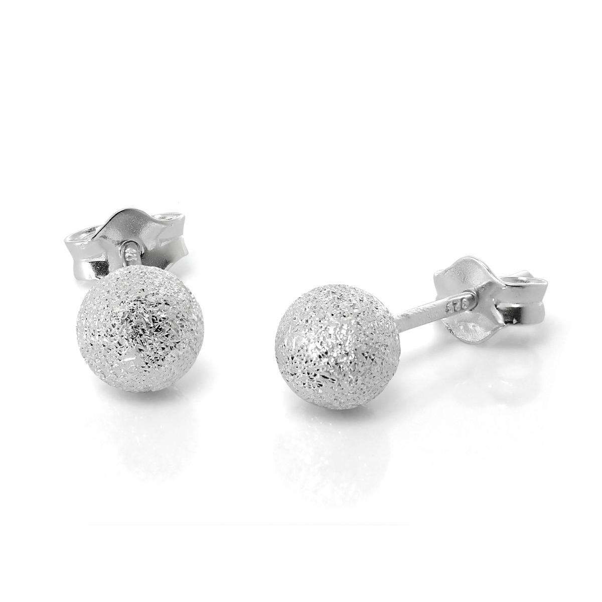 Frosted Sterling Silver Ball Stud Earrings 6mm Buy Online in South