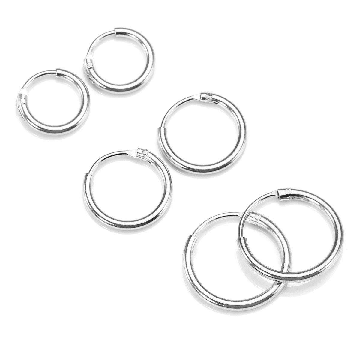 Sterling Silver Hoop Earring Set 3 Sizes Shop Today. Get it Tomorrow