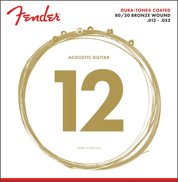 Fender 880l -80/20 Coated Acoustic Guitar Strings 12-52