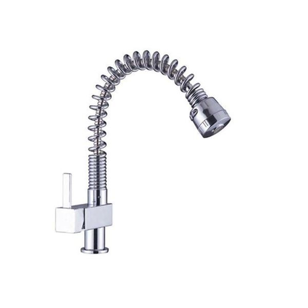 Round Chrome Kitchen Sink Pull Out Tap