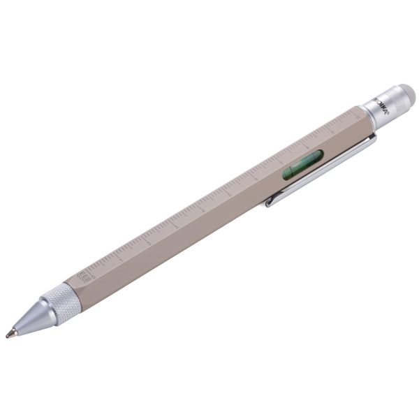 TROIKA Multitasking Ballpoint Pen Mini Tool CONSTRUCTION Stone Grey