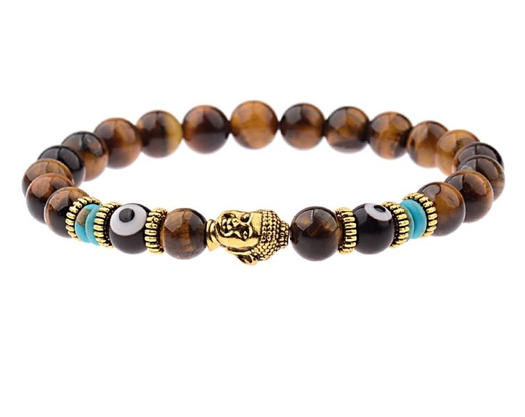 Evil Eye Buddha Bracelet In Brown image