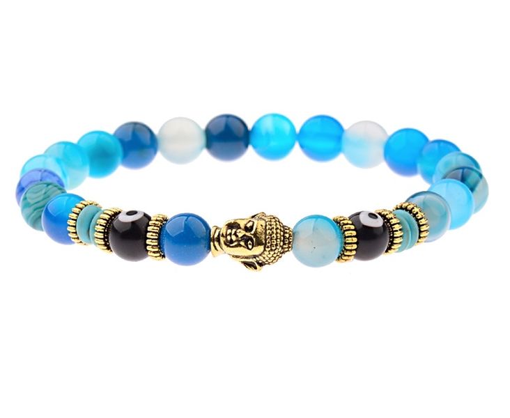 Evil Eye Buddha Bracelet In Blue image