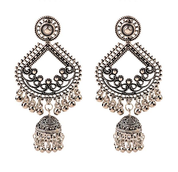 Jeevika Jhumka earrings in Silver