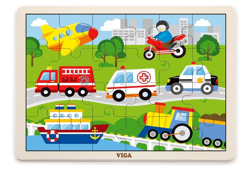 VIGA Jigsaw Puzzle 24pc Vehicles