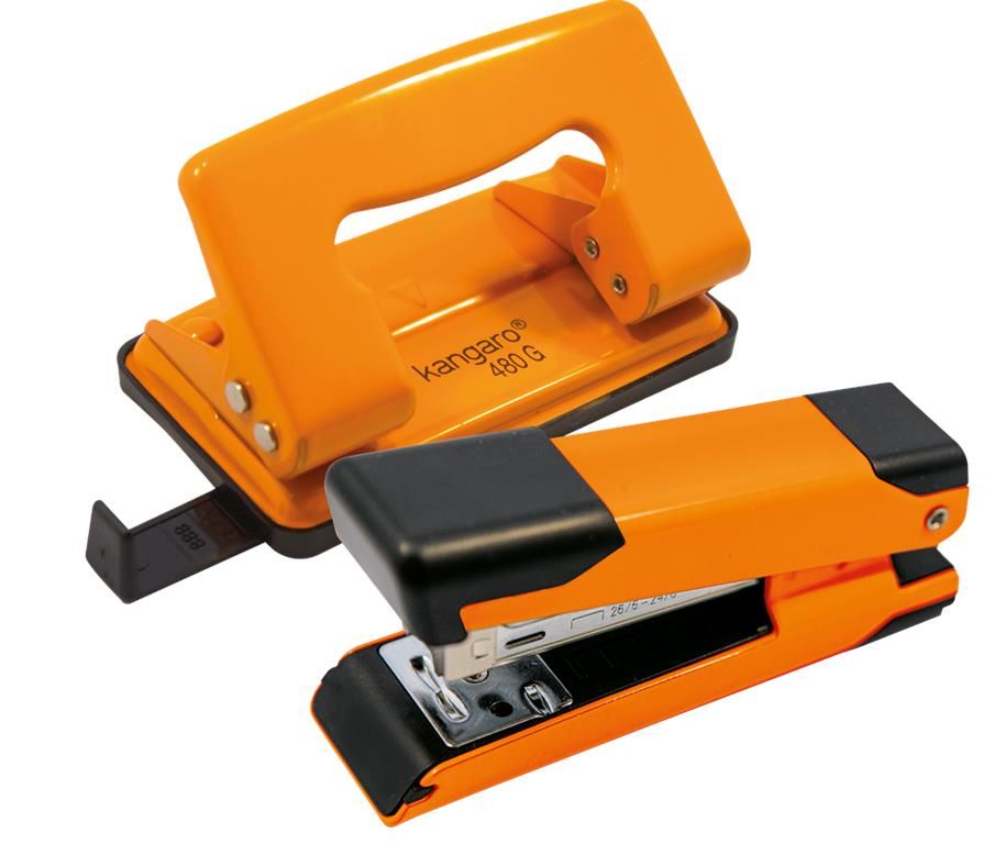 Kangaro Mini Stapler & Punch Matching Combo Orange Shop Today. Get it