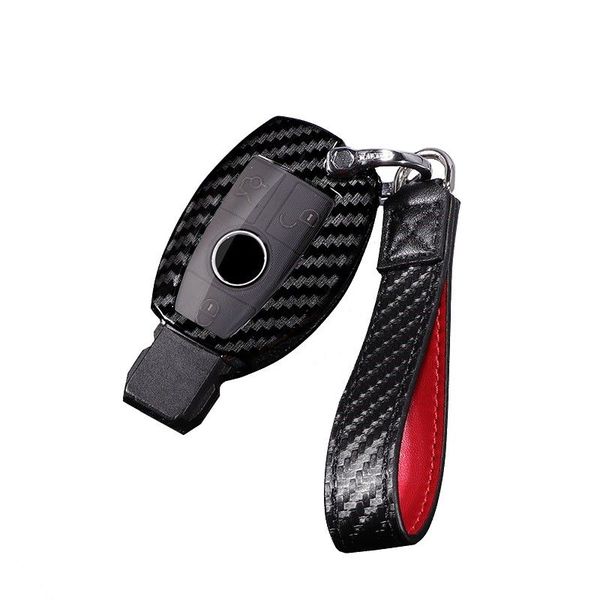 Mercedes Benz - Carbon Look Key Cover - Black &amp; Red Strap