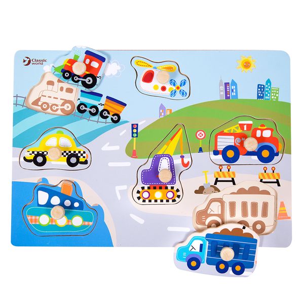 Classic World Traffic Knob Puzzle: 8 Pieces