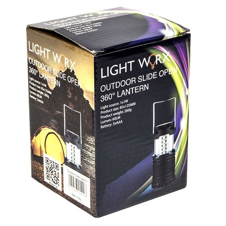 Light Worx Outdoor LED Slide Open 360 Degree Lantern Hanging