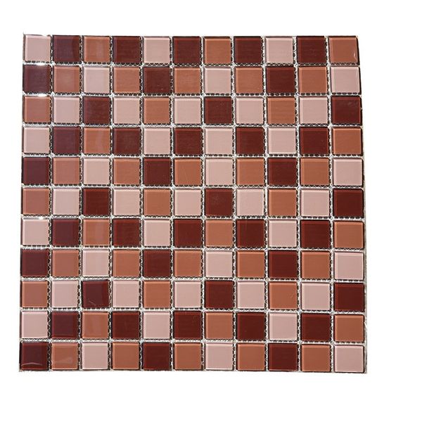 ZYS - Mosaic Tiles 300x 300mm (5 Sheets Pack) Maroon Mix