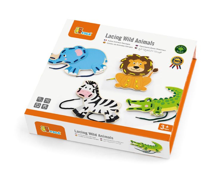 VIGA Lacing Wild Animals