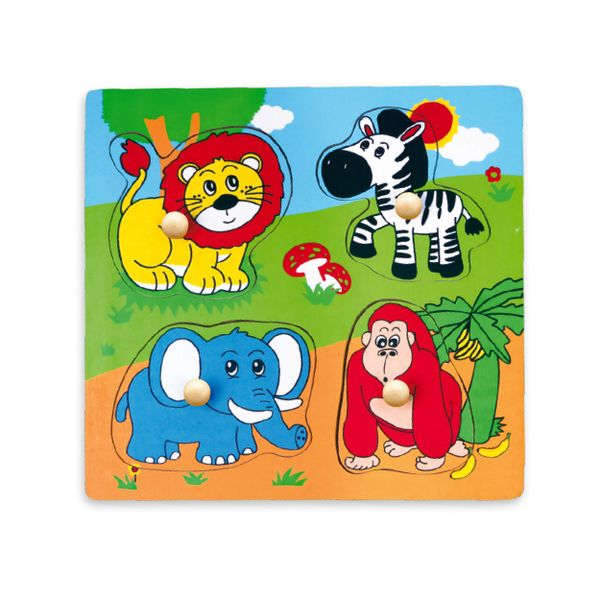 VIGA flat knob Puzzle - Wild Animals