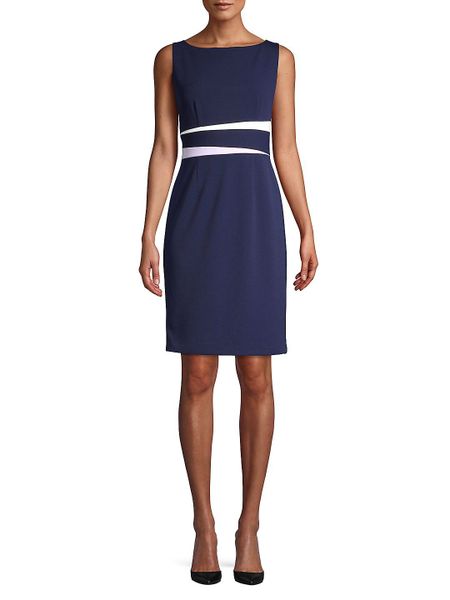 Vince Sleeveless Color Block Sheath Dress