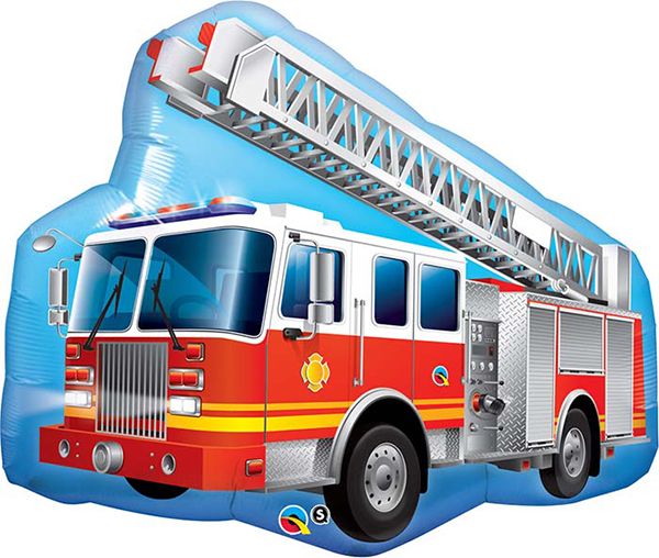 36inch Foil Balloon Red Fire Truck Shaped