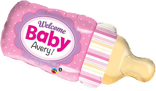 39inch Foil Balloon Welcome Bby Bottle Shaped Pink