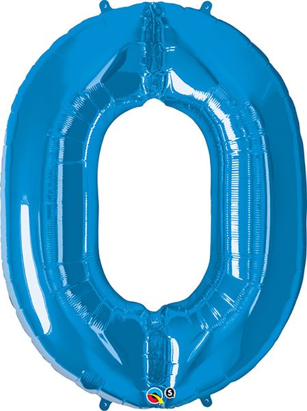 34inch Foil Balloon Number 0 Sapphire Blue