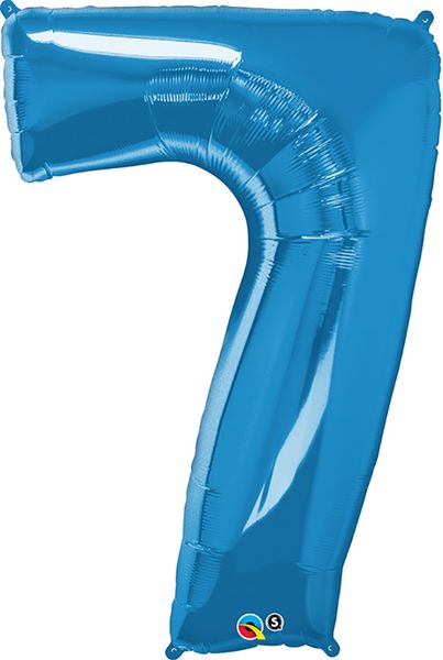 34inch Foil Balloon Number 7 Sapphire Blue