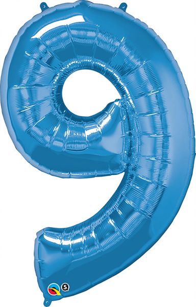 34inch Foil Balloon Number 9 Sapphire Blue