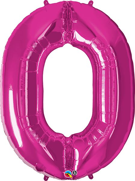 34inch Foil Balloon Number 0 Magenta