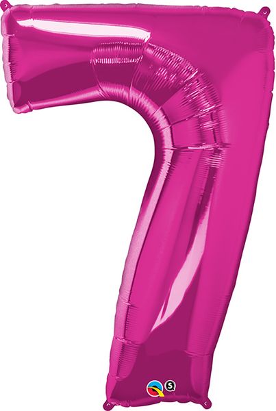 34inch Foil Balloon Number 7 Magenta