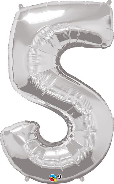 34inch Foil Balloon Number 5 Silver