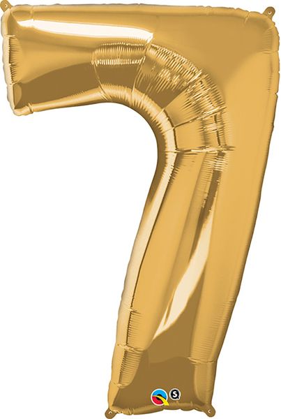 34inch Foil Balloon Number 7 Metallic Gold