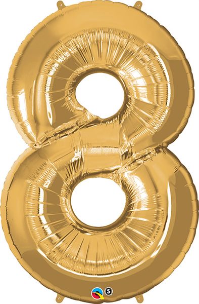 34inch Foil Balloon Number 8 Metallic Gold