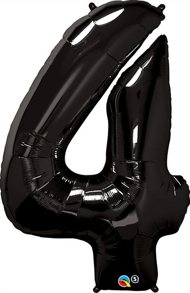 34inch Foil Balloon Number 4 Onyx Black